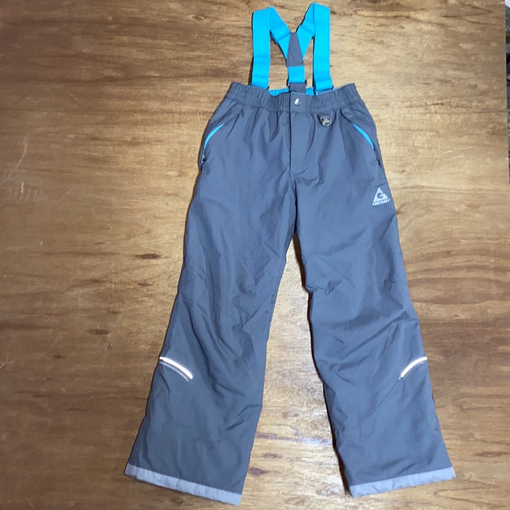 Gerry Gray/grey and Blue youth size 10/12 Medium snow pants/snow bib sledding